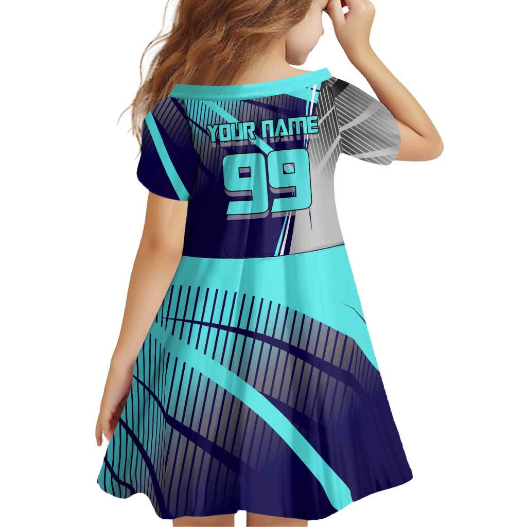 Personalized Miwa Kasumi Jujutsu Kaisen Family Matching Off Shoulder Maxi Dress and Hawaiian Shirt with Light Blue Accents and Action Pose