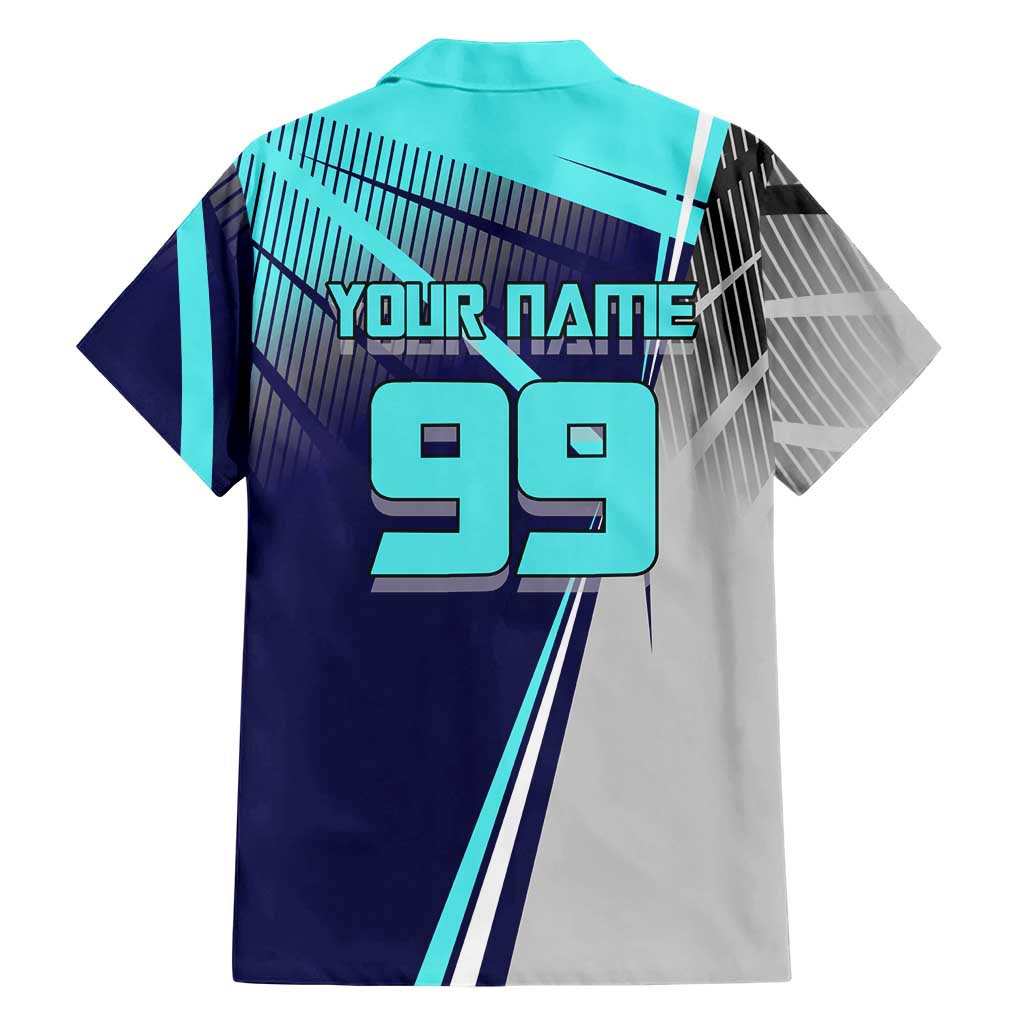 Personalized Miwa Kasumi Jujutsu Kaisen Family Matching Tank Maxi Dress and Hawaiian Shirt with Light Blue Accents and Action Pose