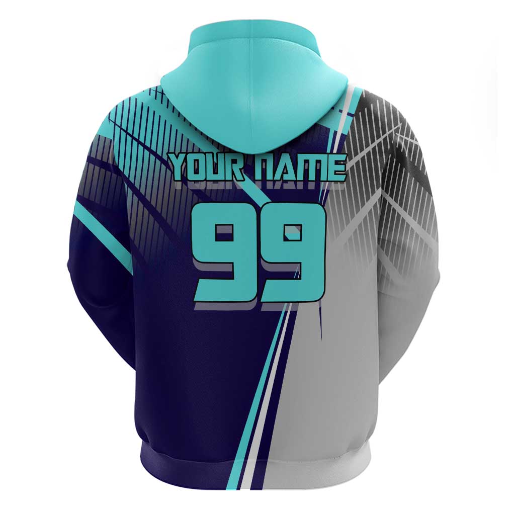 Personalized Miwa Kasumi Jujutsu Kaisen Hoodie with Light Blue Accents and Action Pose