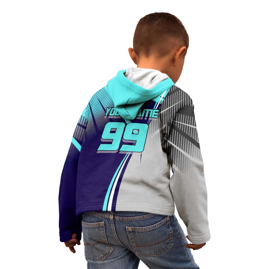 Personalized Miwa Kasumi Jujutsu Kaisen Kid Hoodie with Light Blue Accents and Action Pose
