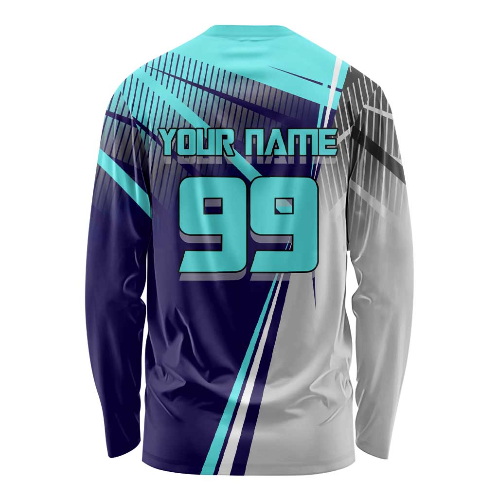 Personalized Miwa Kasumi Jujutsu Kaisen Long Sleeve Shirt with Light Blue Accents and Action Pose