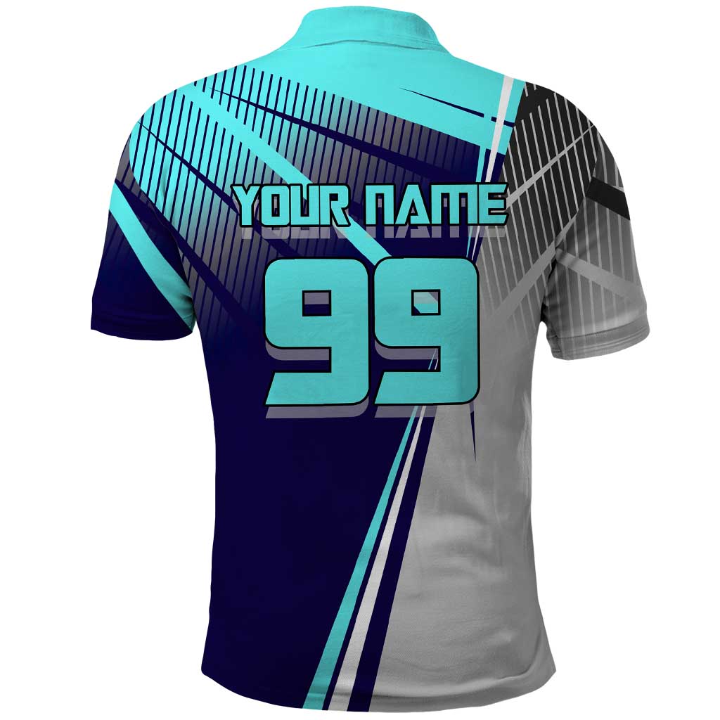 Personalized Miwa Kasumi Jujutsu Kaisen Polo Shirt with Light Blue Accents and Action Pose