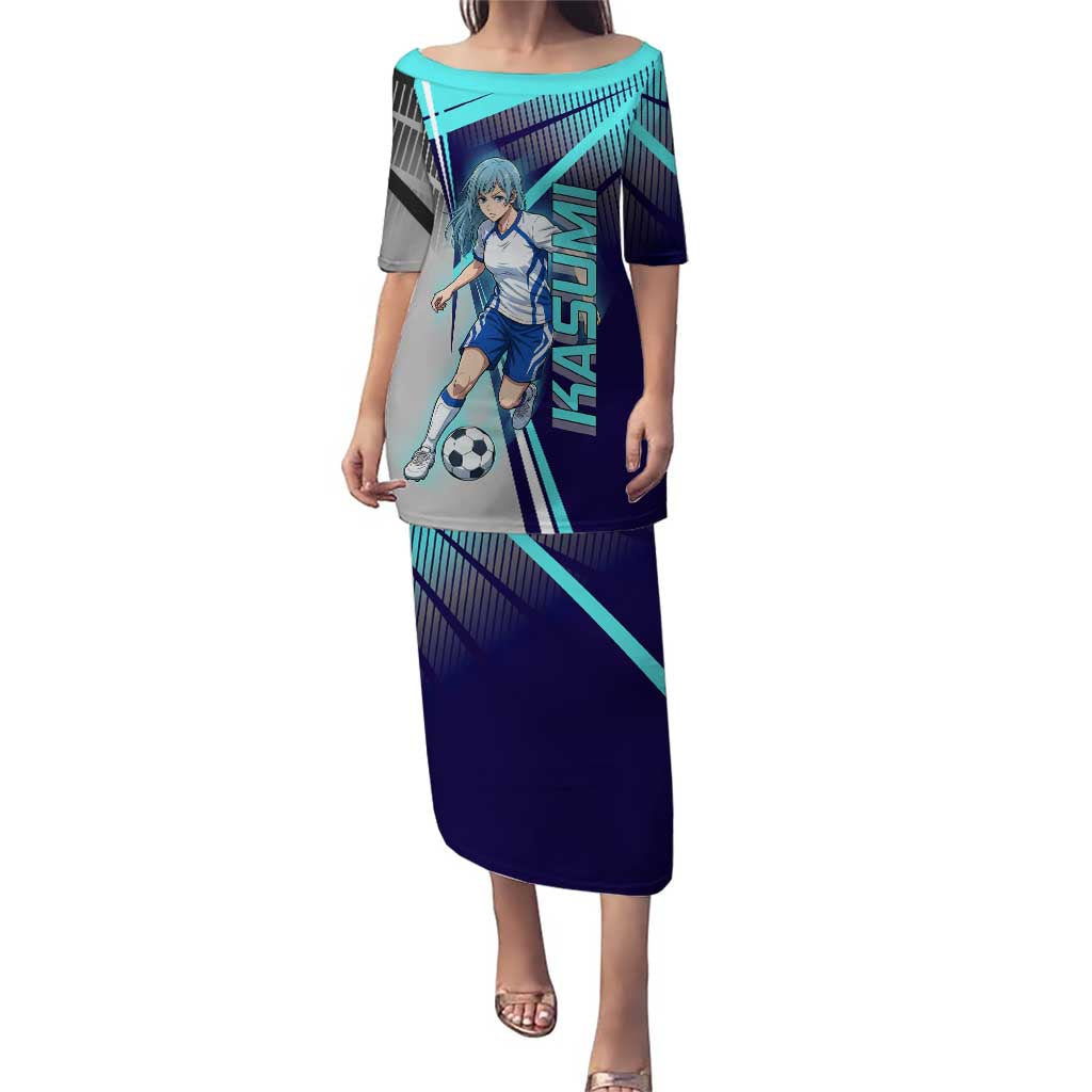 Personalized Miwa Kasumi Jujutsu Kaisen Puletasi with Light Blue Accents and Action Pose