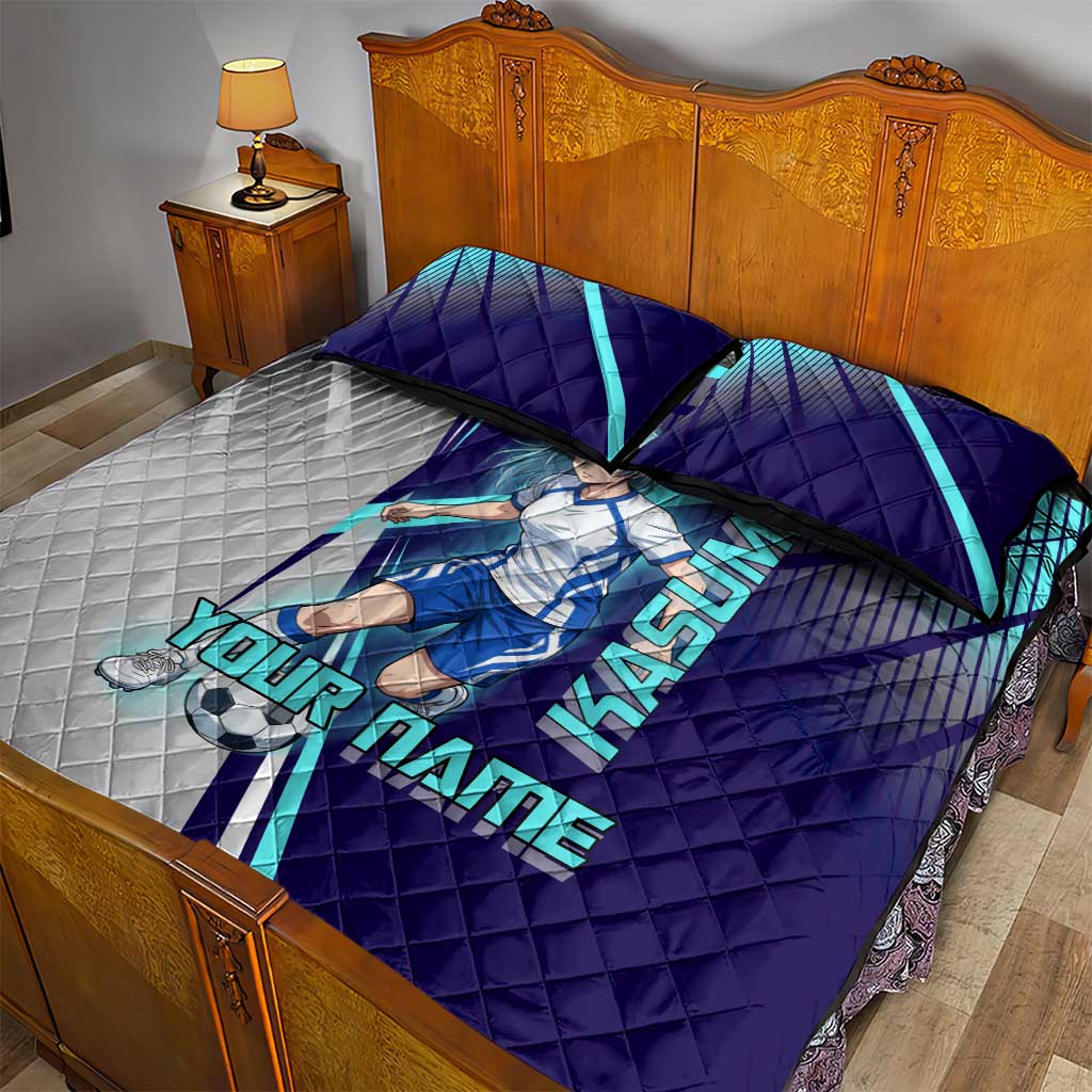 Personalized Miwa Kasumi Jujutsu Kaisen Quilt Bed Set with Light Blue Accents and Action Pose