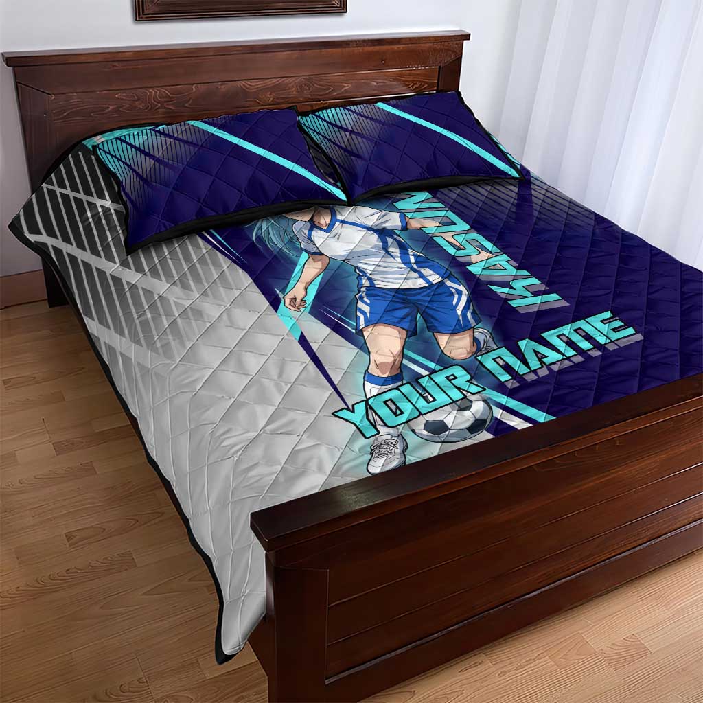 Personalized Miwa Kasumi Jujutsu Kaisen Quilt Bed Set with Light Blue Accents and Action Pose