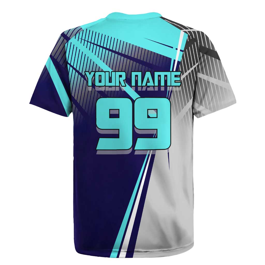 Personalized Miwa Kasumi Jujutsu Kaisen Rugby Jersey with Light Blue Accents and Action Pose