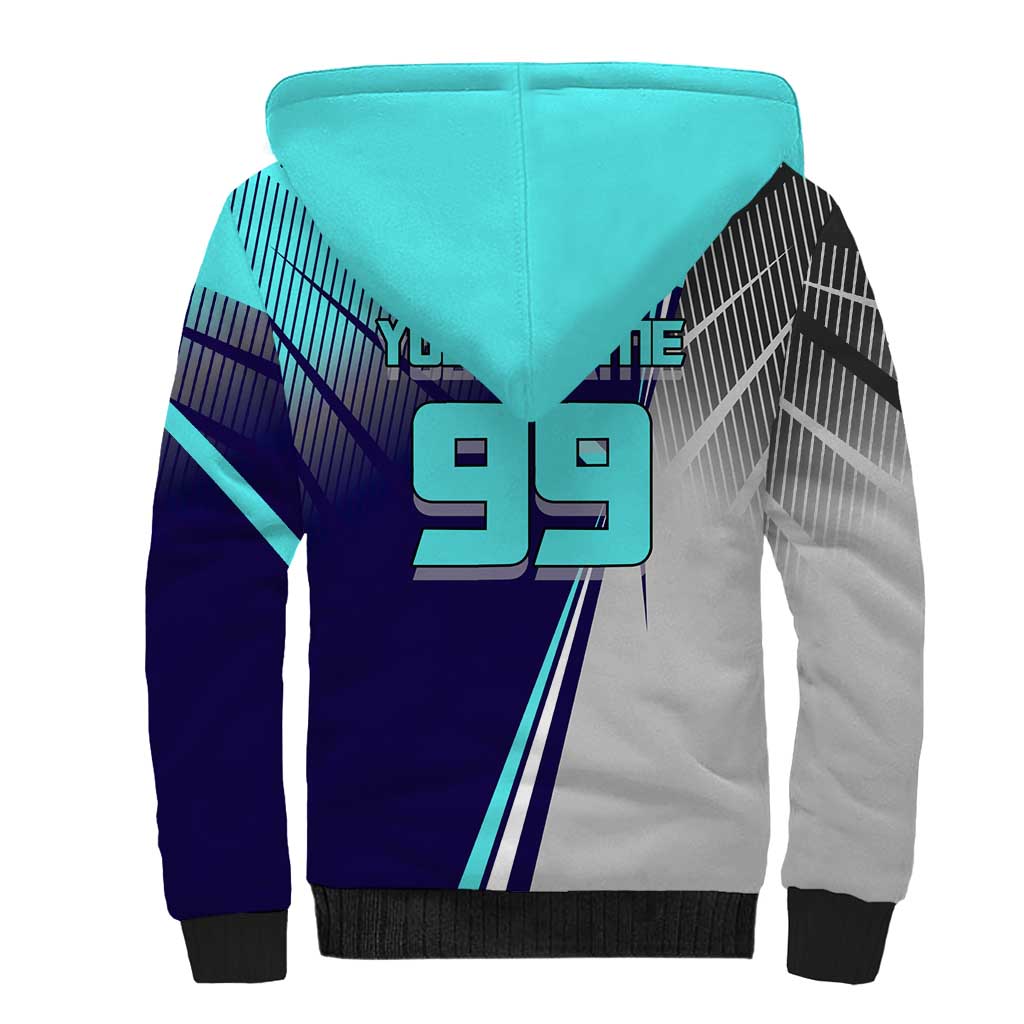 Personalized Miwa Kasumi Jujutsu Kaisen Sherpa Hoodie with Light Blue Accents and Action Pose