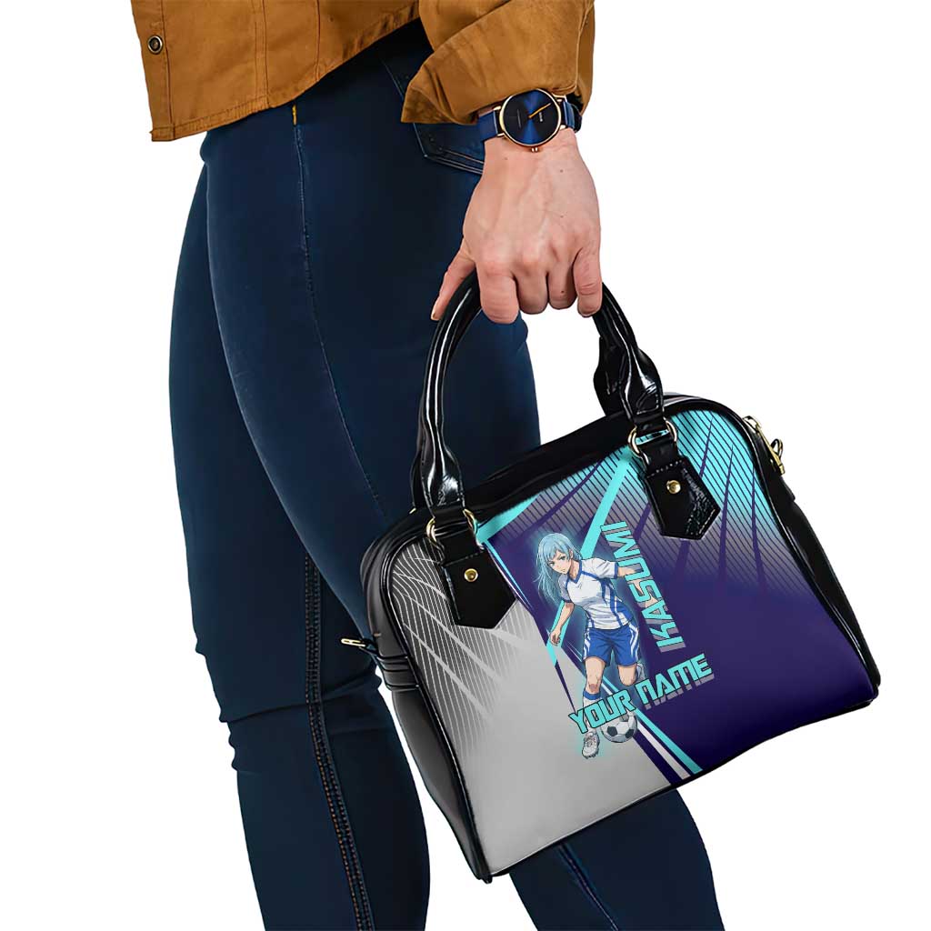 Personalized Miwa Kasumi Jujutsu Kaisen Shoulder Handbag with Light Blue Accents and Action Pose