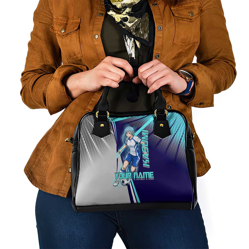 Personalized Miwa Kasumi Jujutsu Kaisen Shoulder Handbag with Light Blue Accents and Action Pose
