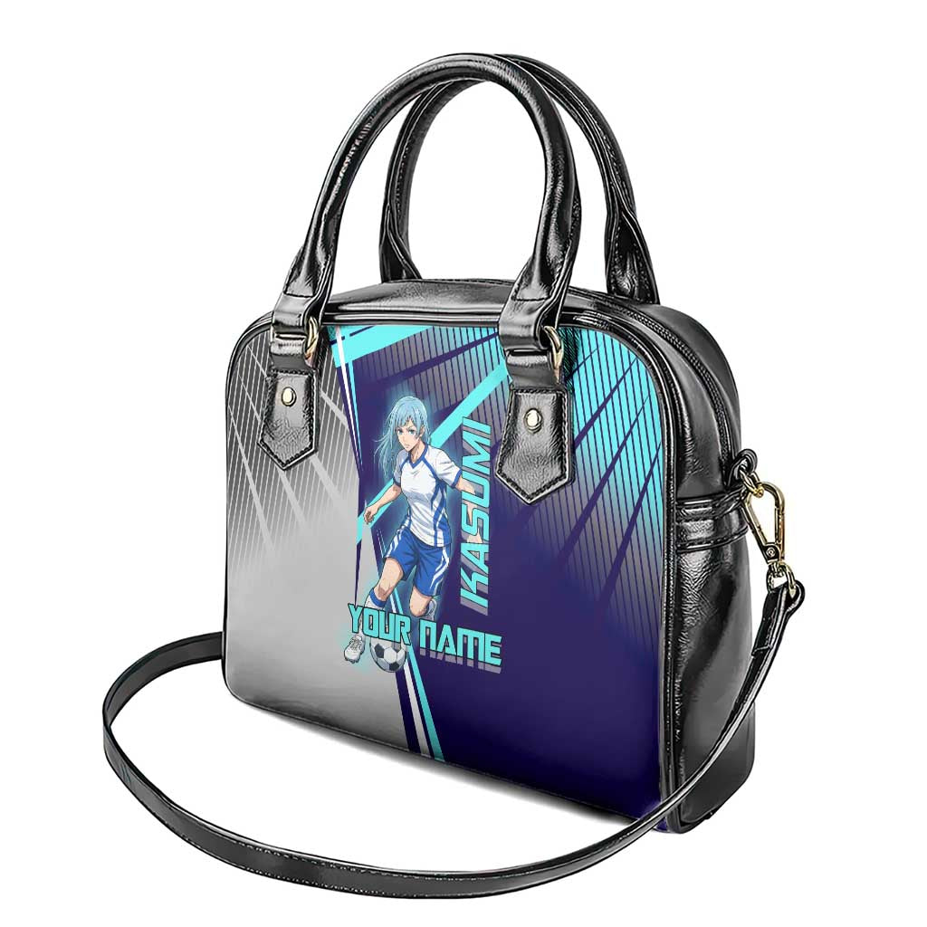 Personalized Miwa Kasumi Jujutsu Kaisen Shoulder Handbag with Light Blue Accents and Action Pose