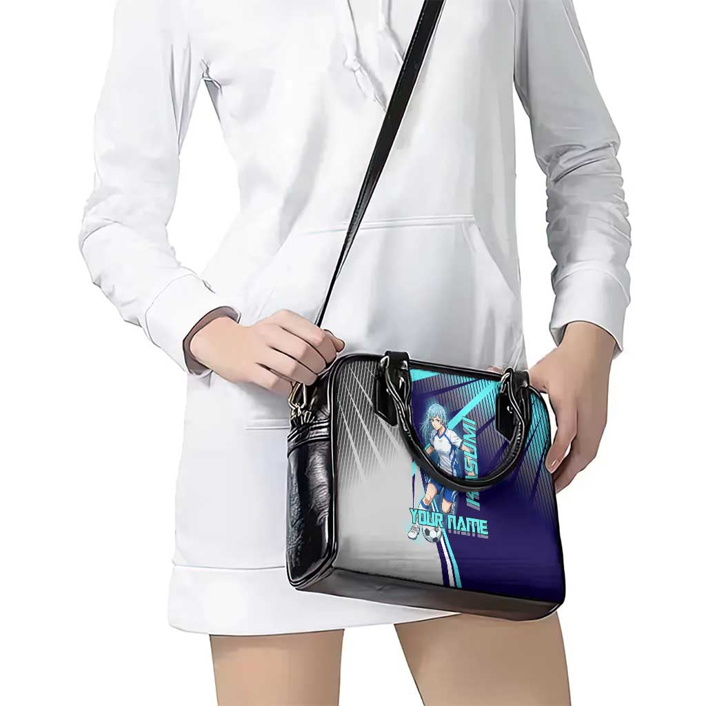 Personalized Miwa Kasumi Jujutsu Kaisen Shoulder Handbag with Light Blue Accents and Action Pose