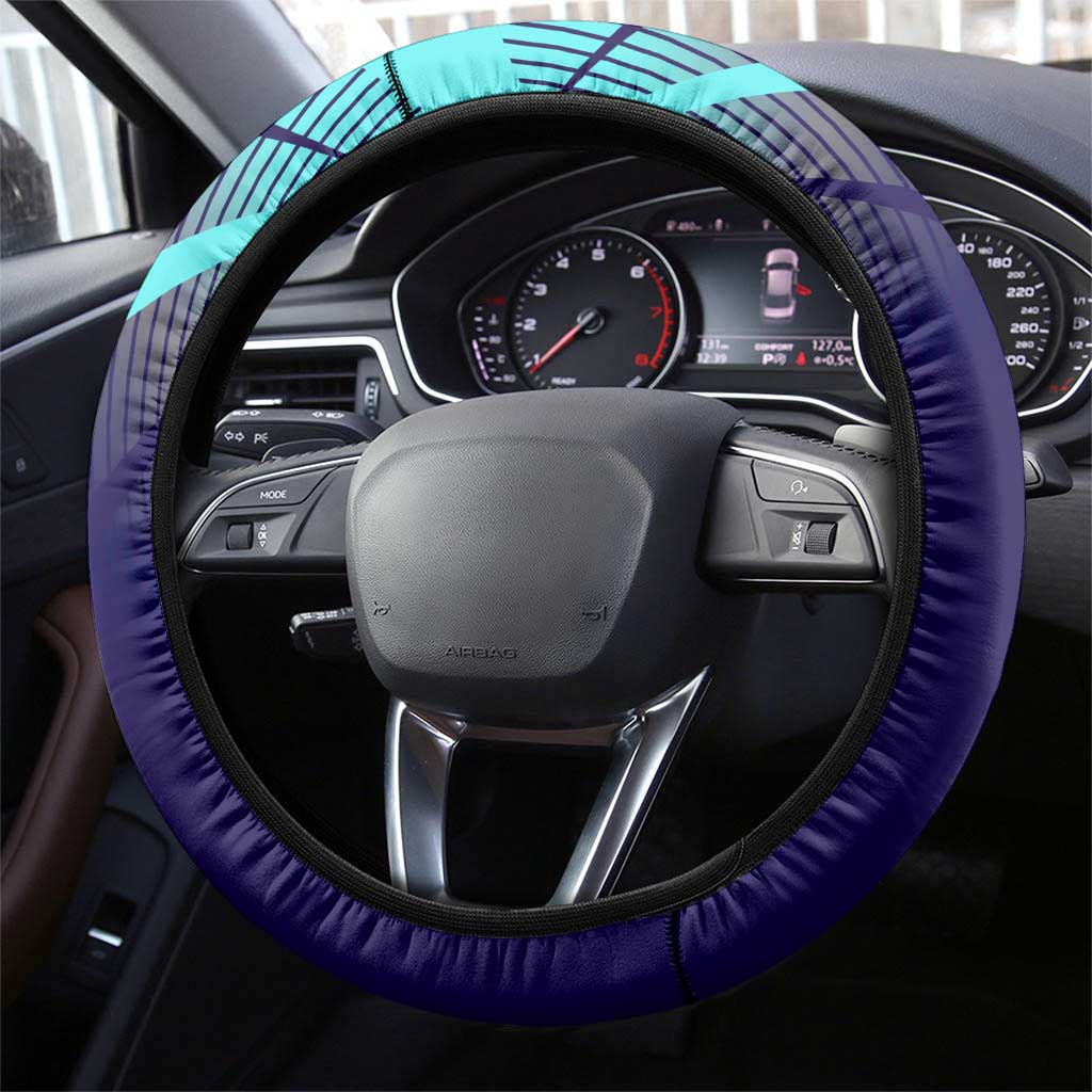 Miwa Kasumi Jujutsu Kaisen Steering Wheel Cover with Light Blue Accents and Action Pose