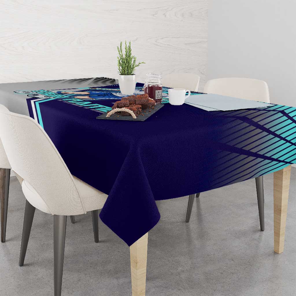 Personalized Miwa Kasumi Jujutsu Kaisen Tablecloth with Light Blue Accents and Action Pose