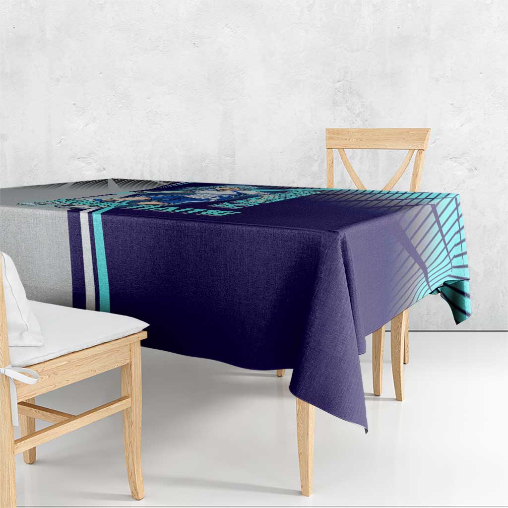 Personalized Miwa Kasumi Jujutsu Kaisen Tablecloth with Light Blue Accents and Action Pose