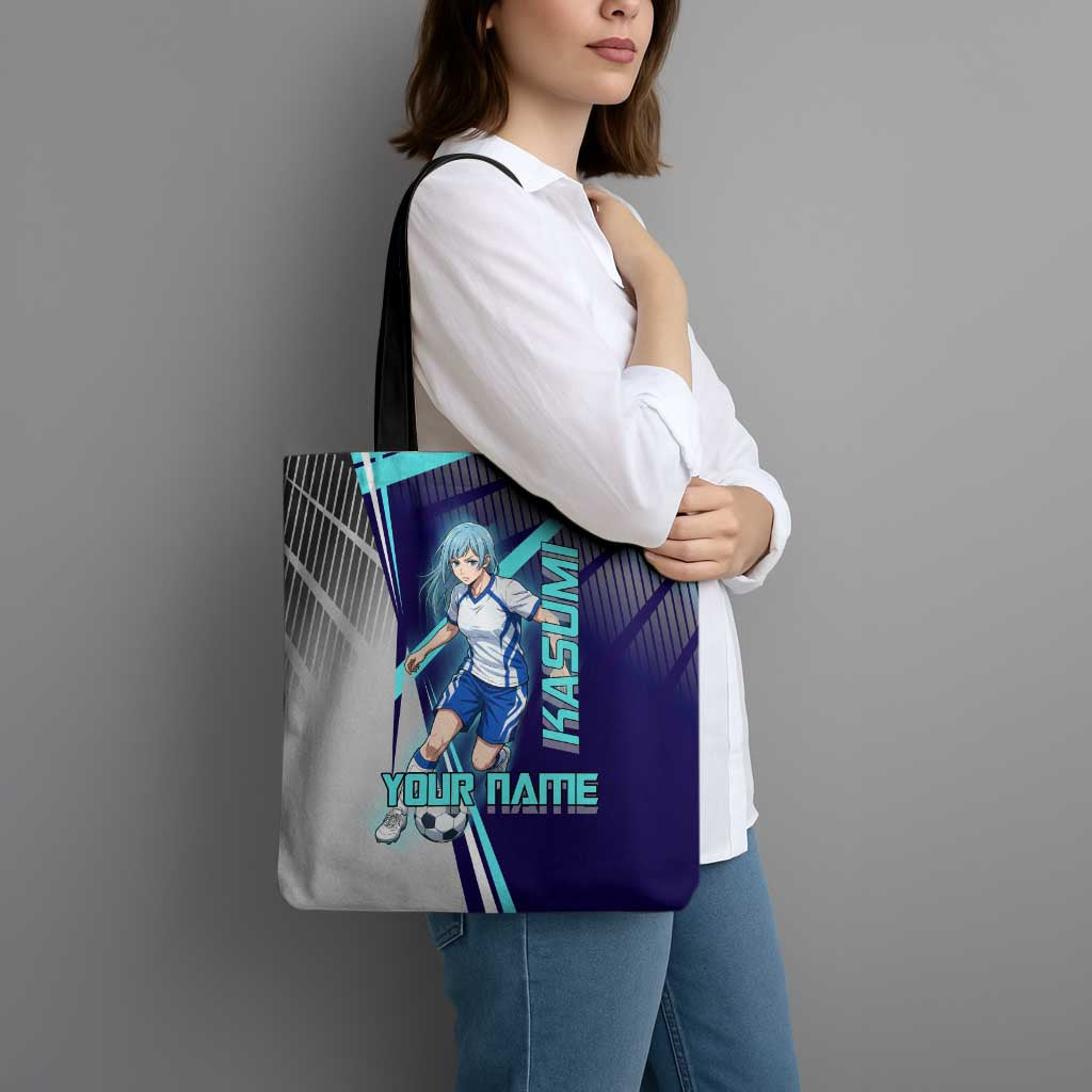 Personalized Miwa Kasumi Jujutsu Kaisen Tote Bag with Light Blue Accents and Action Pose