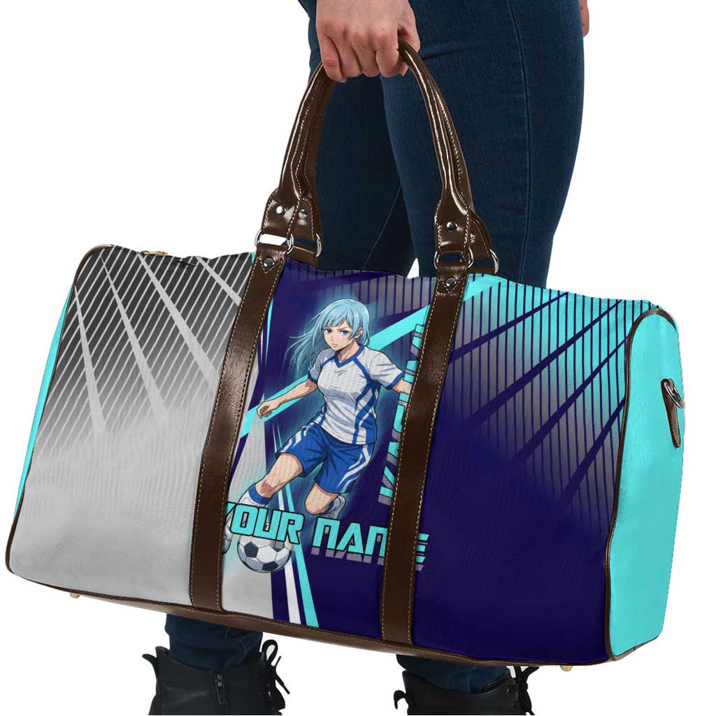 Personalized Miwa Kasumi Jujutsu Kaisen Travel Bag with Light Blue Accents and Action Pose