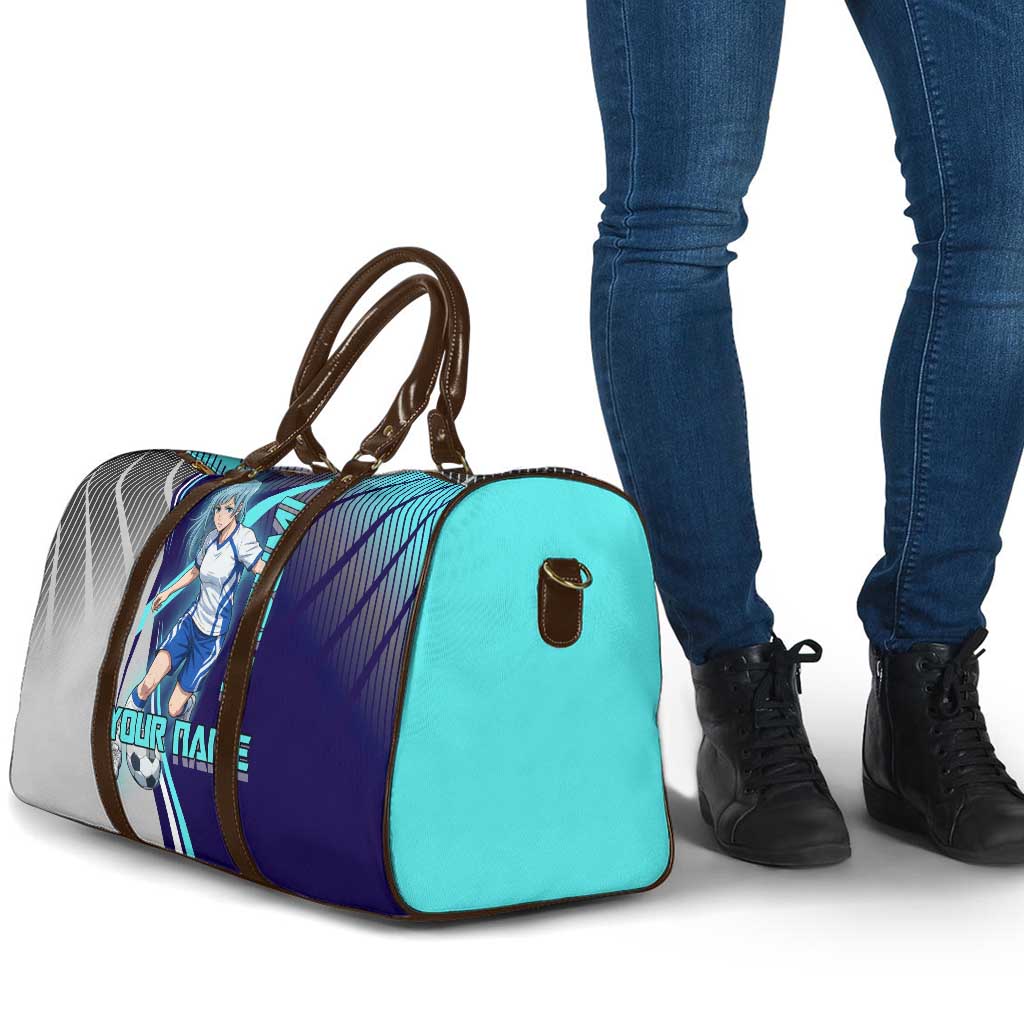 Personalized Miwa Kasumi Jujutsu Kaisen Travel Bag with Light Blue Accents and Action Pose
