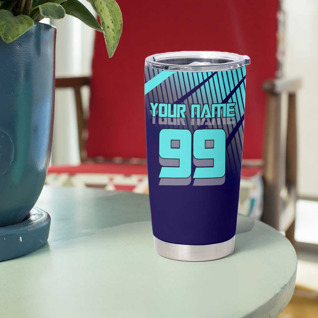 Personalized Miwa Kasumi Jujutsu Kaisen Tumbler Cup with Light Blue Accents and Action Pose