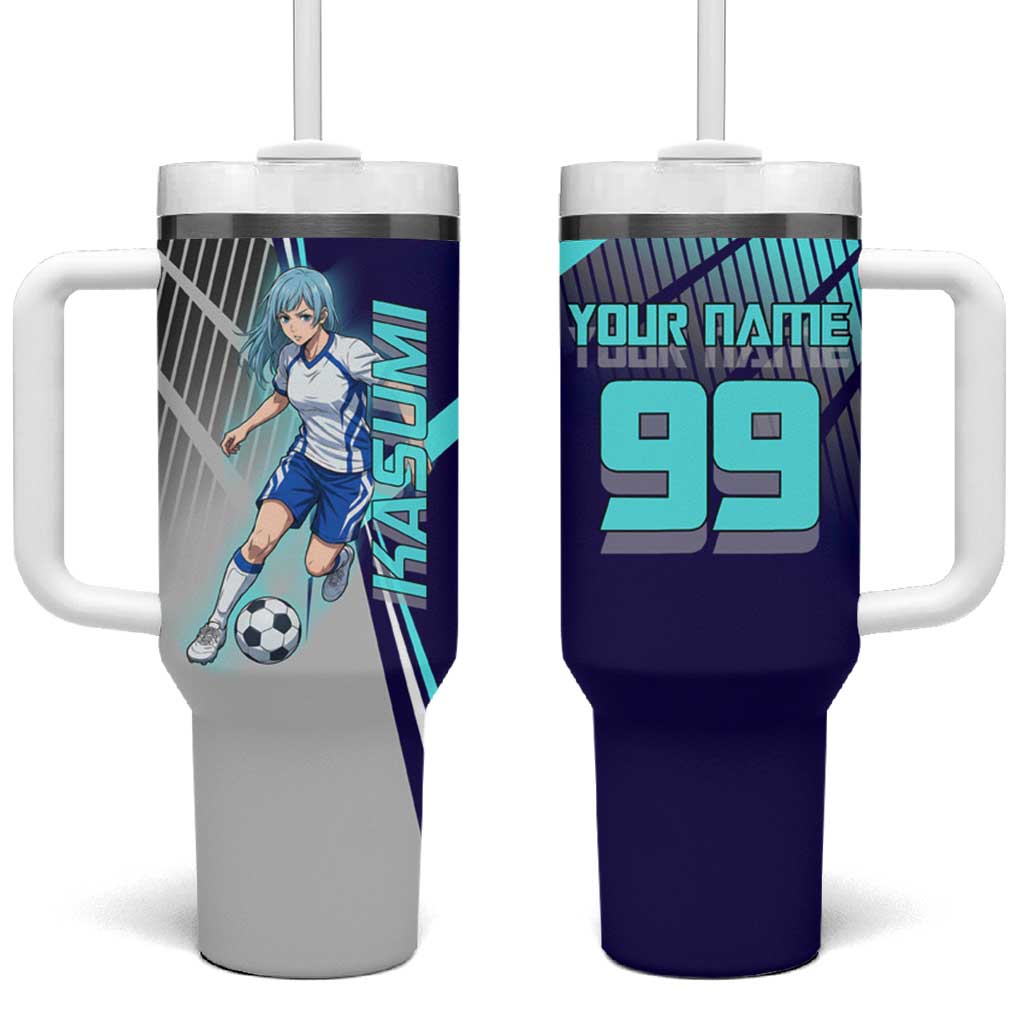 Personalized Miwa Kasumi Jujutsu Kaisen Tumbler With Handle with Light Blue Accents and Action Pose