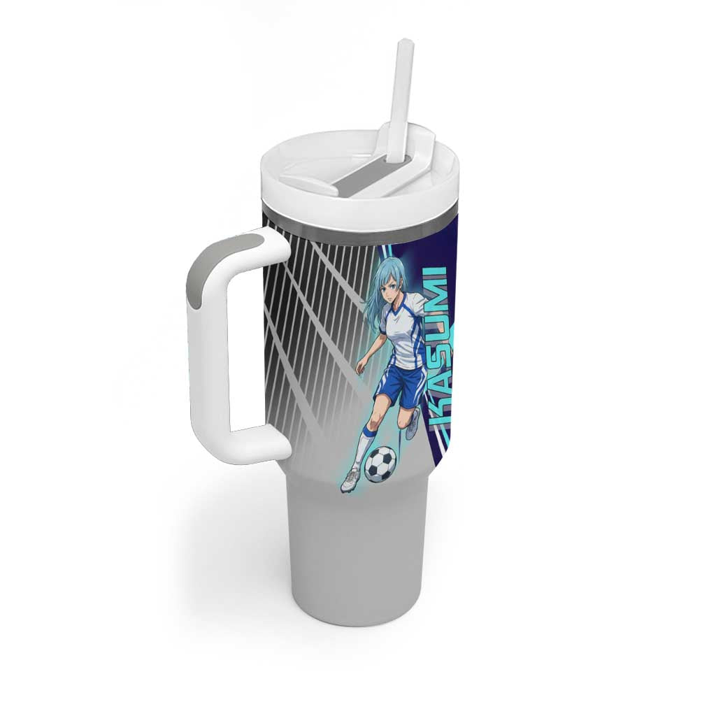 Personalized Miwa Kasumi Jujutsu Kaisen Tumbler With Handle with Light Blue Accents and Action Pose