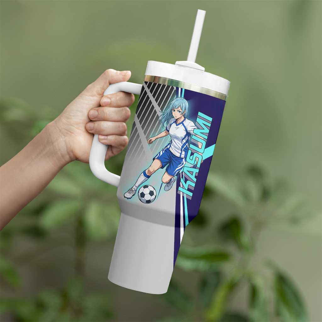 Personalized Miwa Kasumi Jujutsu Kaisen Tumbler With Handle with Light Blue Accents and Action Pose
