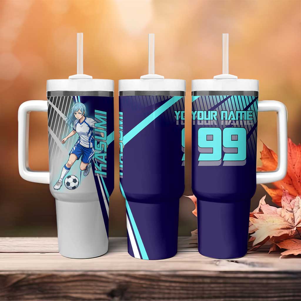 Personalized Miwa Kasumi Jujutsu Kaisen Tumbler With Handle with Light Blue Accents and Action Pose