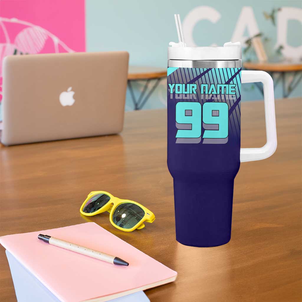 Personalized Miwa Kasumi Jujutsu Kaisen Tumbler With Handle with Light Blue Accents and Action Pose