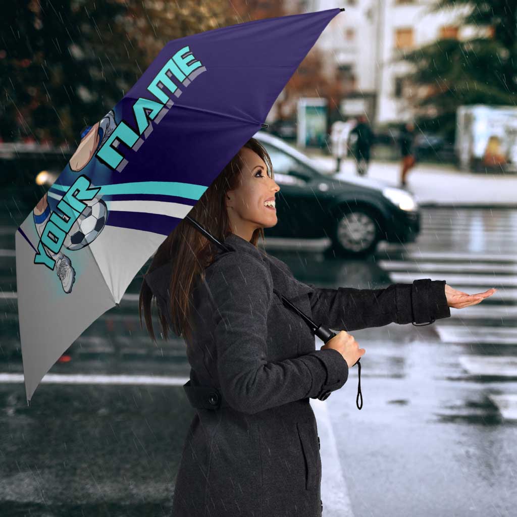 Personalized Miwa Kasumi Jujutsu Kaisen Umbrella with Light Blue Accents and Action Pose