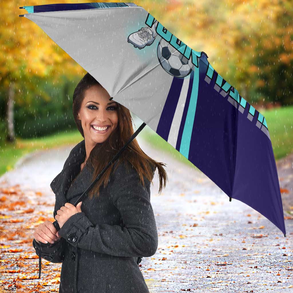 Personalized Miwa Kasumi Jujutsu Kaisen Umbrella with Light Blue Accents and Action Pose