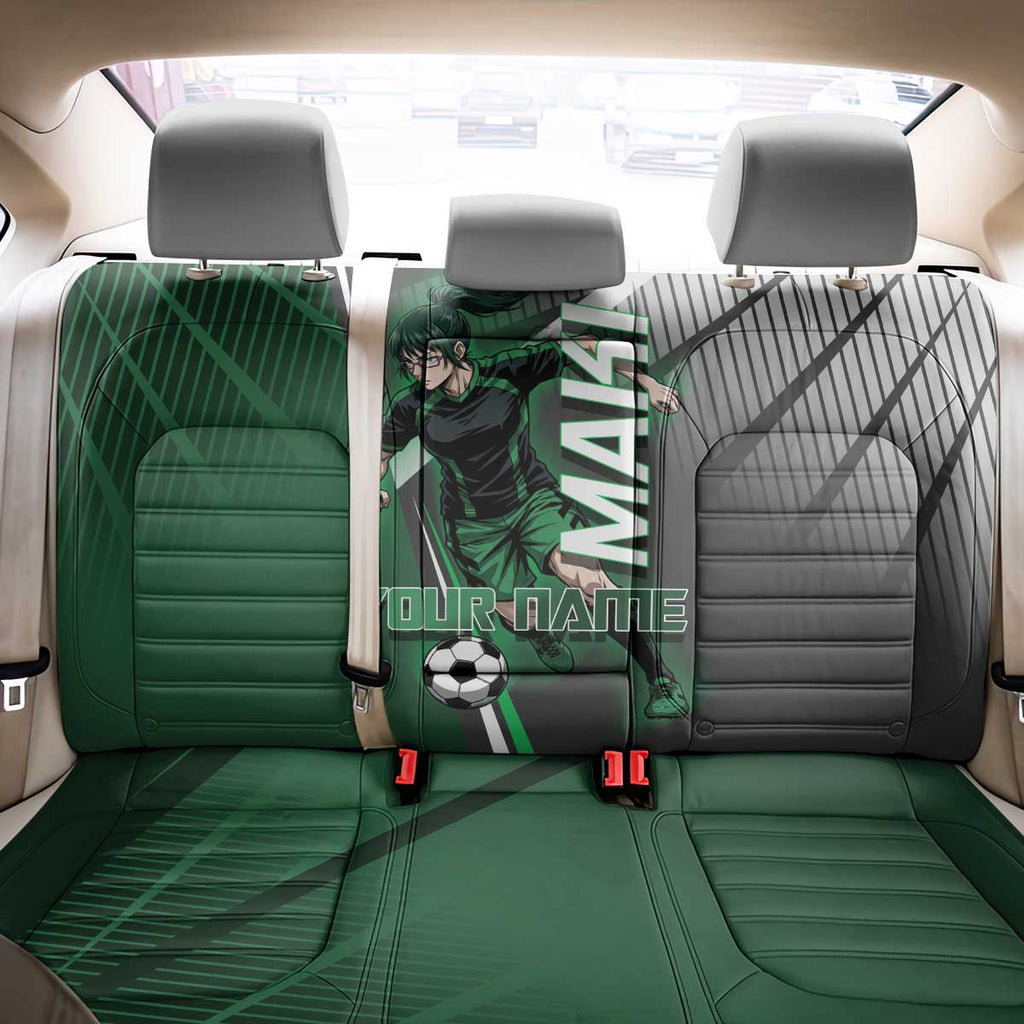 Personalized Maki Zenin Jujutsu Kaisen Back Car Seat Cover Anime Soccer Design, Green Monochrome Action Pose