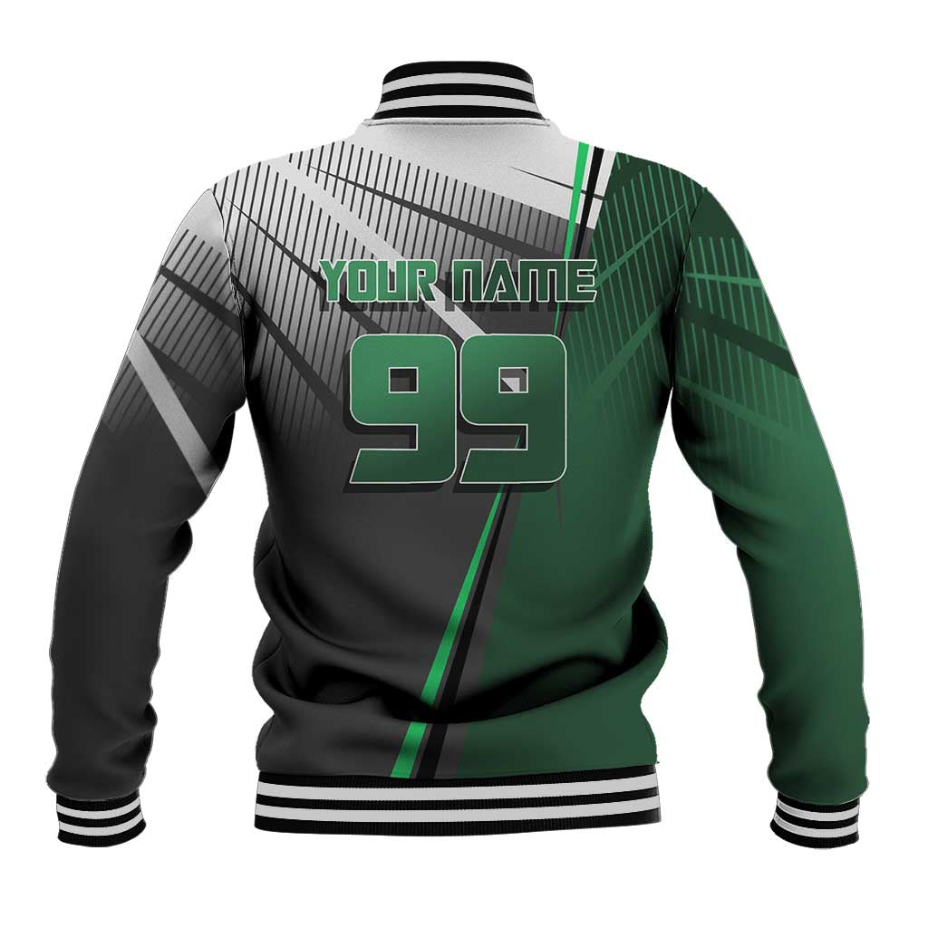 Personalized Maki Zenin Jujutsu Kaisen Baseball Jacket Anime Soccer Design, Green Monochrome Action Pose