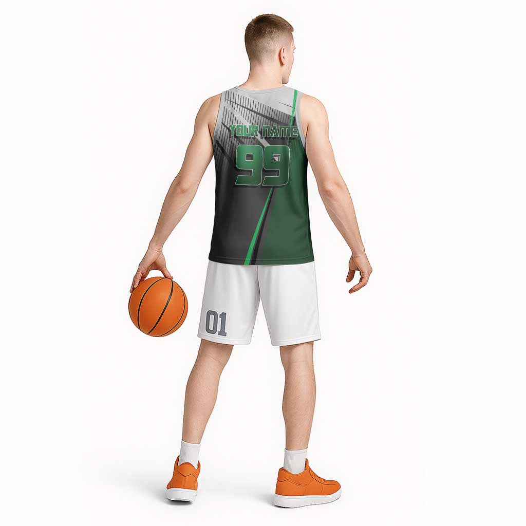 Personalized Maki Zenin Jujutsu Kaisen Basketball Jersey Anime Soccer Design, Green Monochrome Action Pose