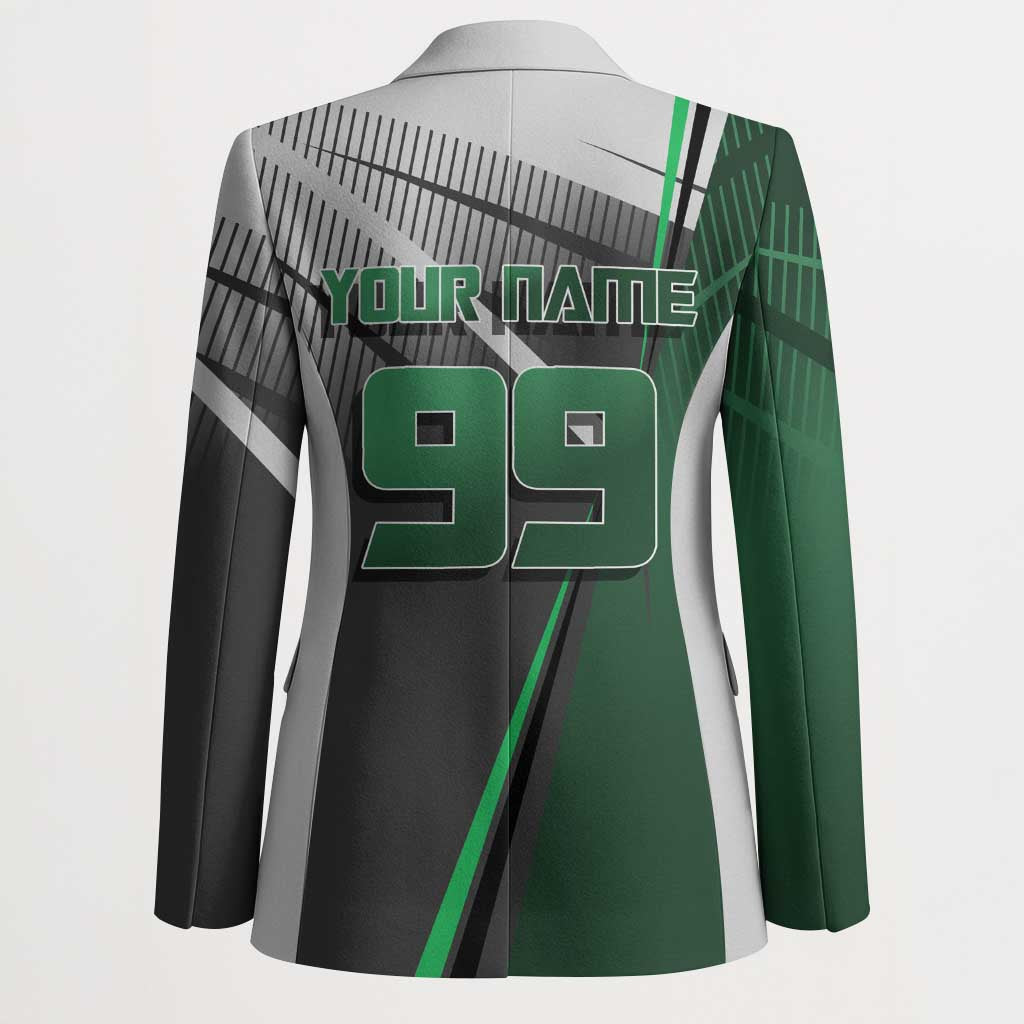 Personalized Maki Zenin Jujutsu Kaisen Blazer Anime Soccer Design, Green Monochrome Action Pose