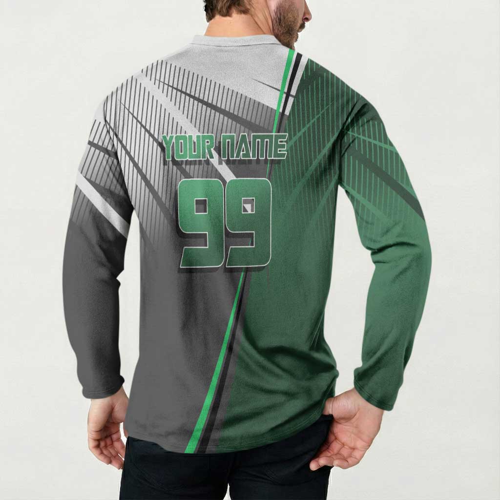 Personalized Maki Zenin Jujutsu Kaisen Button Sweatshirt Anime Soccer Design, Green Monochrome Action Pose