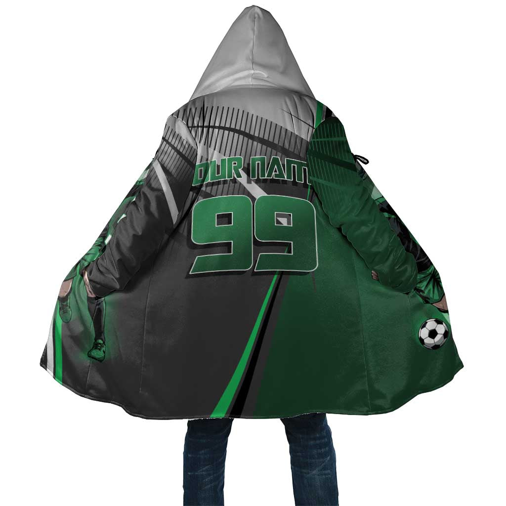 Personalized Maki Zenin Jujutsu Kaisen Cloak Anime Soccer Design, Green Monochrome Action Pose