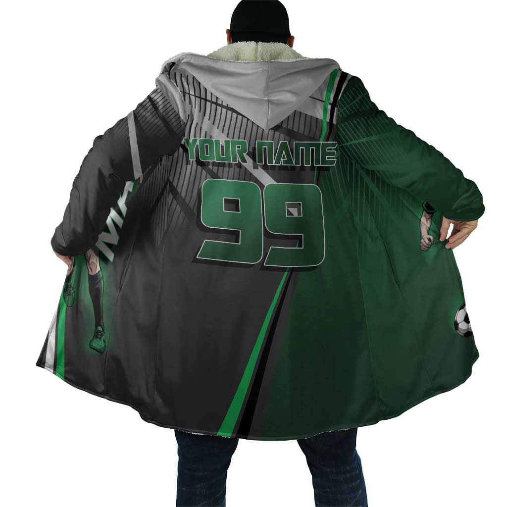 Personalized Maki Zenin Jujutsu Kaisen Cloak Anime Soccer Design, Green Monochrome Action Pose