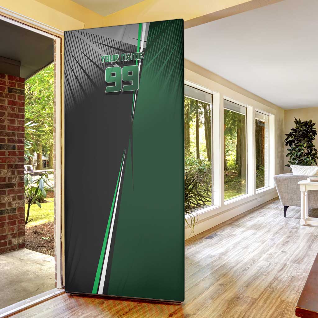 Personalized Maki Zenin Jujutsu Kaisen Door Cover Anime Soccer Design, Green Monochrome Action Pose