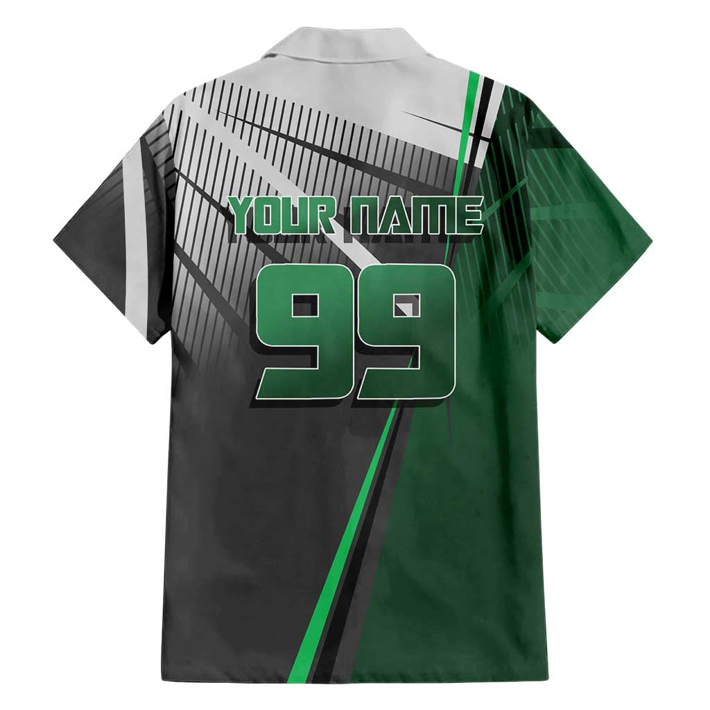 Personalized Maki Zenin Jujutsu Kaisen Family Matching Off Shoulder Short Dress and Hawaiian Shirt Anime Soccer Design, Green Monochrome Action Pose
