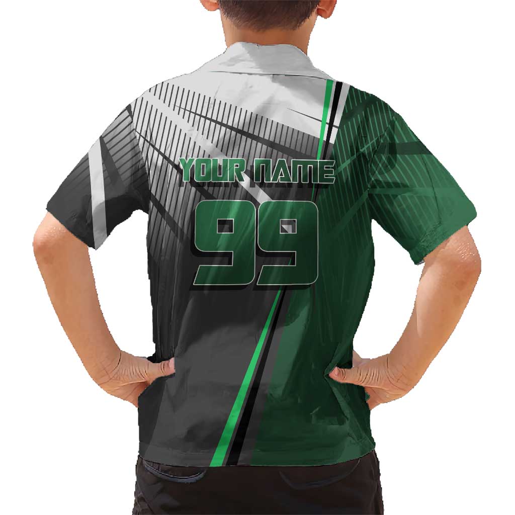 Personalized Maki Zenin Jujutsu Kaisen Family Matching Summer Maxi Dress and Hawaiian Shirt Anime Soccer Design, Green Monochrome Action Pose