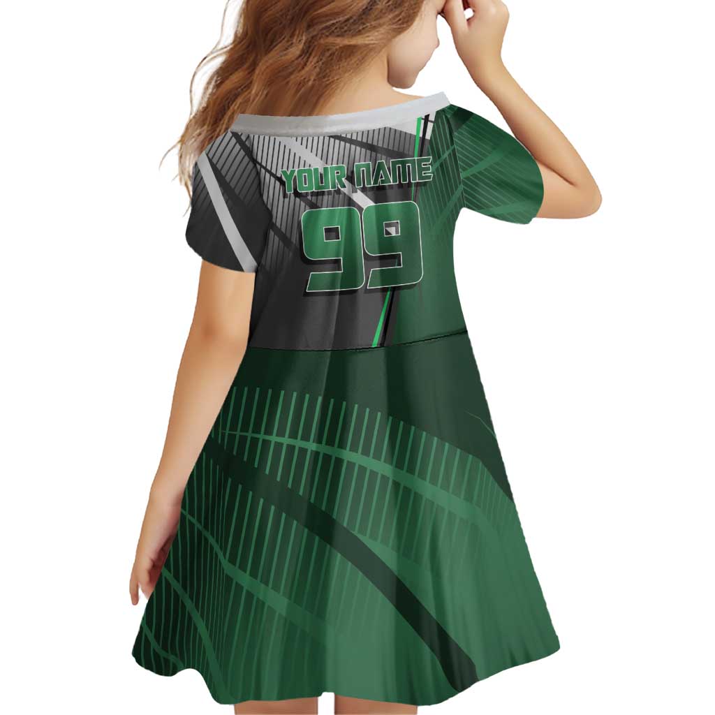 Personalized Maki Zenin Jujutsu Kaisen Family Matching Summer Maxi Dress and Hawaiian Shirt Anime Soccer Design, Green Monochrome Action Pose