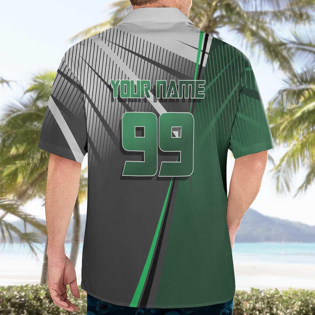 Personalized Maki Zenin Jujutsu Kaisen Hawaiian Shirt Anime Soccer Design, Green Monochrome Action Pose