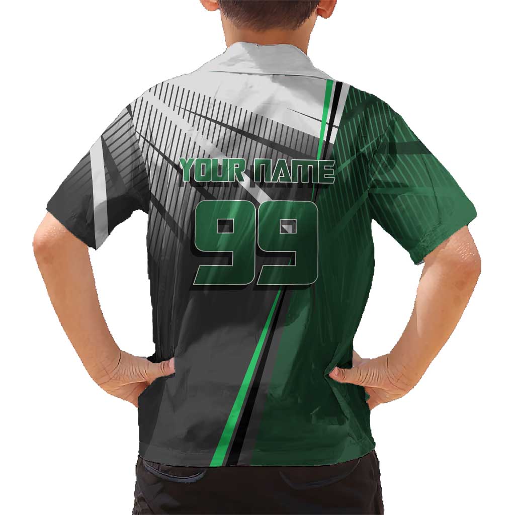 Personalized Maki Zenin Jujutsu Kaisen Hawaiian Shirt Anime Soccer Design, Green Monochrome Action Pose