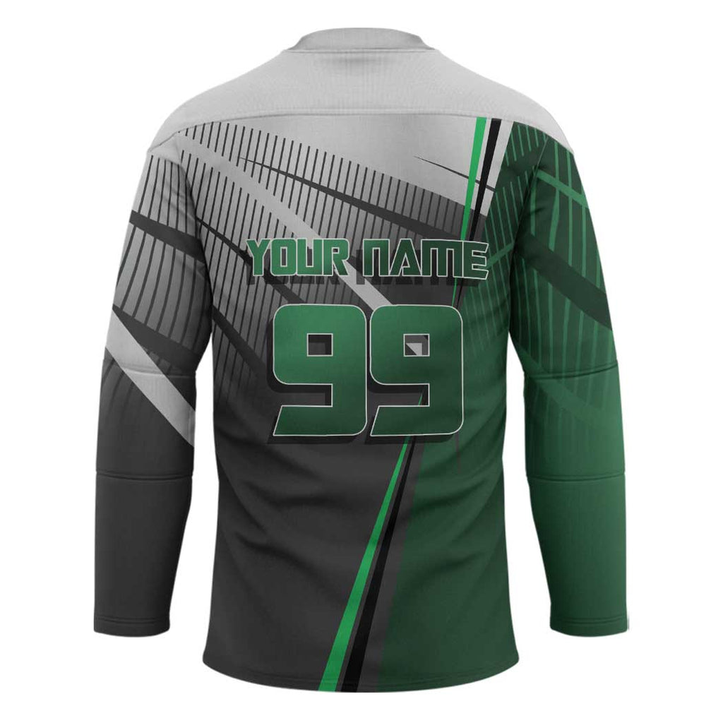 Personalized Maki Zenin Jujutsu Kaisen Hockey Jersey Anime Soccer Design, Green Monochrome Action Pose