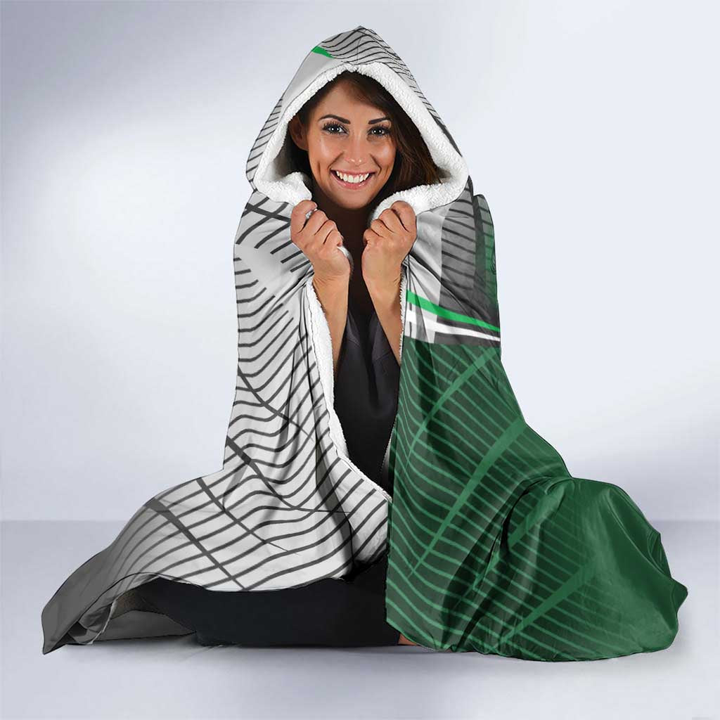 Personalized Maki Zenin Jujutsu Kaisen Hooded Blanket Anime Soccer Design, Green Monochrome Action Pose