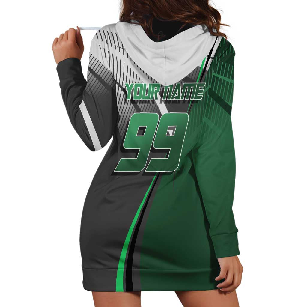 Personalized Maki Zenin Jujutsu Kaisen Hoodie Dress Anime Soccer Design, Green Monochrome Action Pose