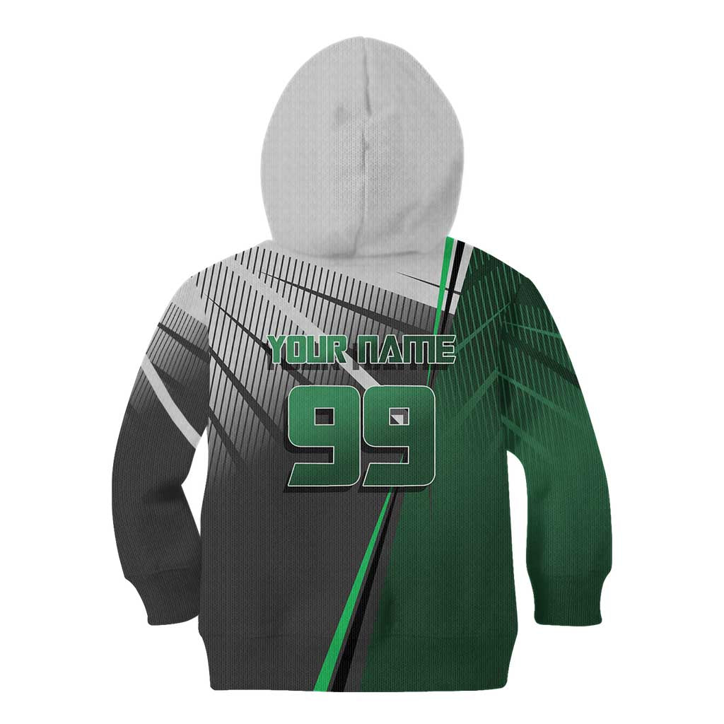 Personalized Maki Zenin Jujutsu Kaisen Kid Hoodie Anime Soccer Design, Green Monochrome Action Pose