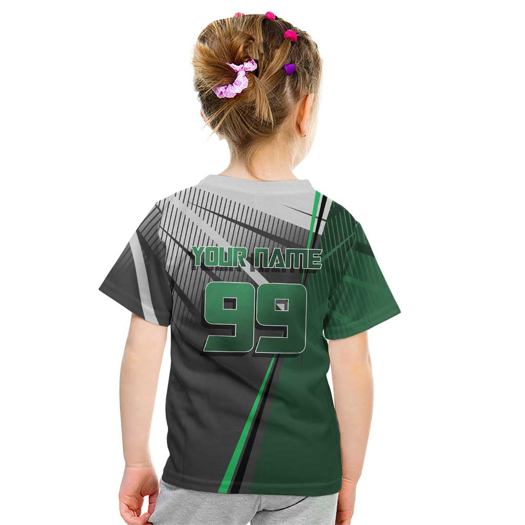Personalized Maki Zenin Jujutsu Kaisen Kid T Shirt Anime Soccer Design, Green Monochrome Action Pose