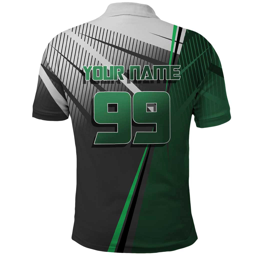 Personalized Maki Zenin Jujutsu Kaisen Polo Shirt Anime Soccer Design, Green Monochrome Action Pose