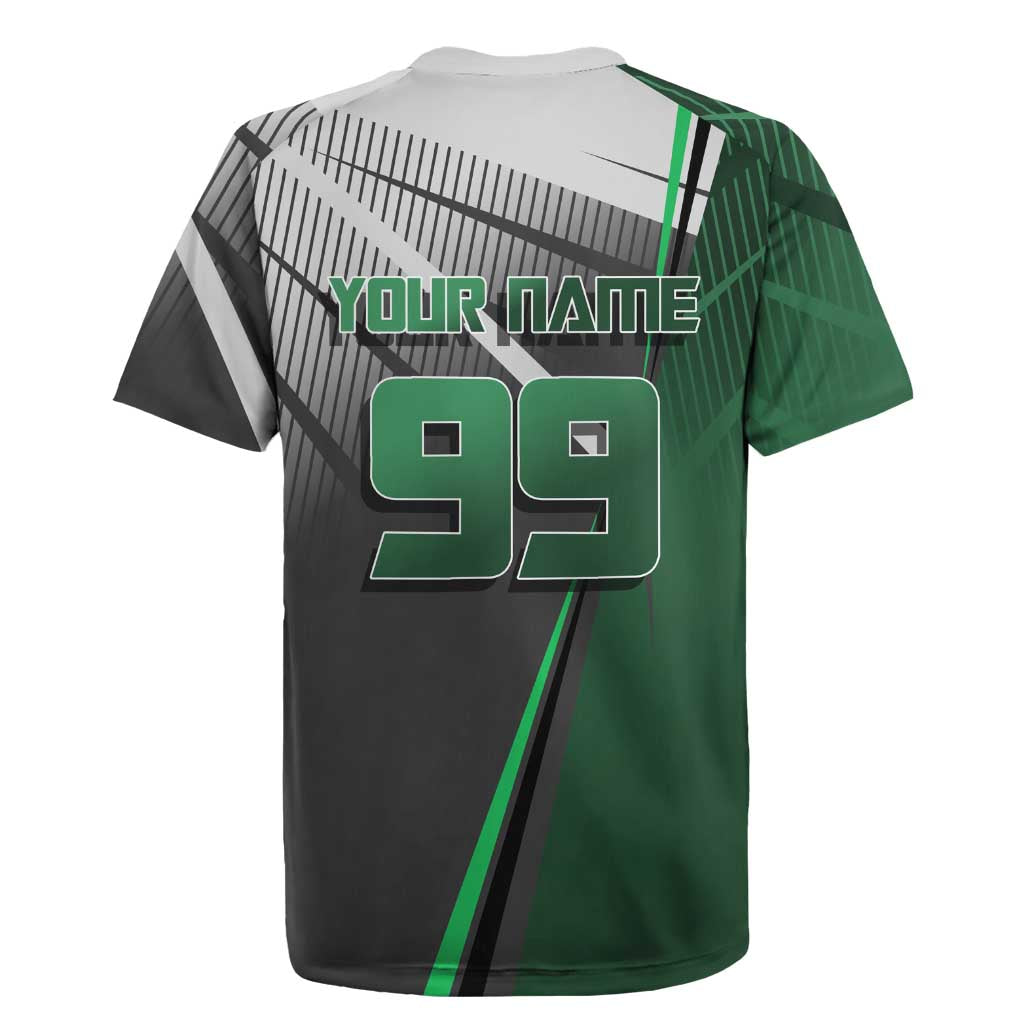 Personalized Maki Zenin Jujutsu Kaisen Rugby Jersey Anime Soccer Design, Green Monochrome Action Pose