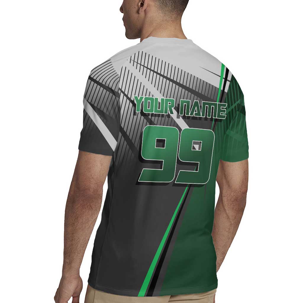 Personalized Maki Zenin Jujutsu Kaisen Rugby Jersey Anime Soccer Design, Green Monochrome Action Pose